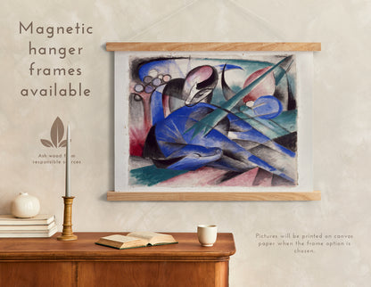 Preview of the art print Träumendes Pferd by Franz Marc, mounted in a magnetic hanger frame