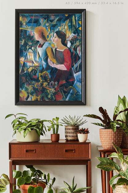 Preview of the art print Two Girls by August Macke, mounted in an A2 size frame