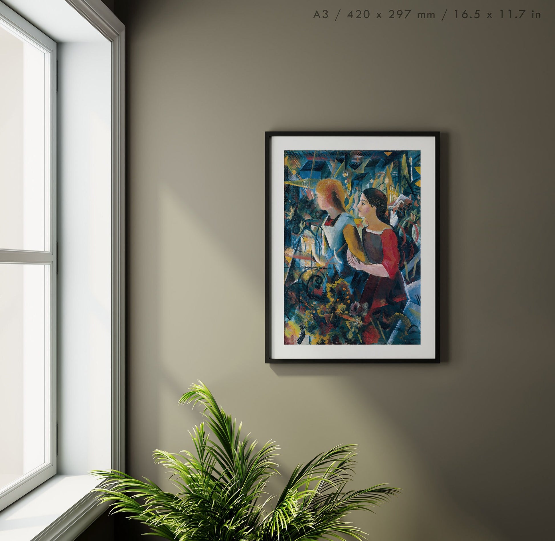 Preview of the art print Two Girls by August Macke, mounted in an A3 size frame