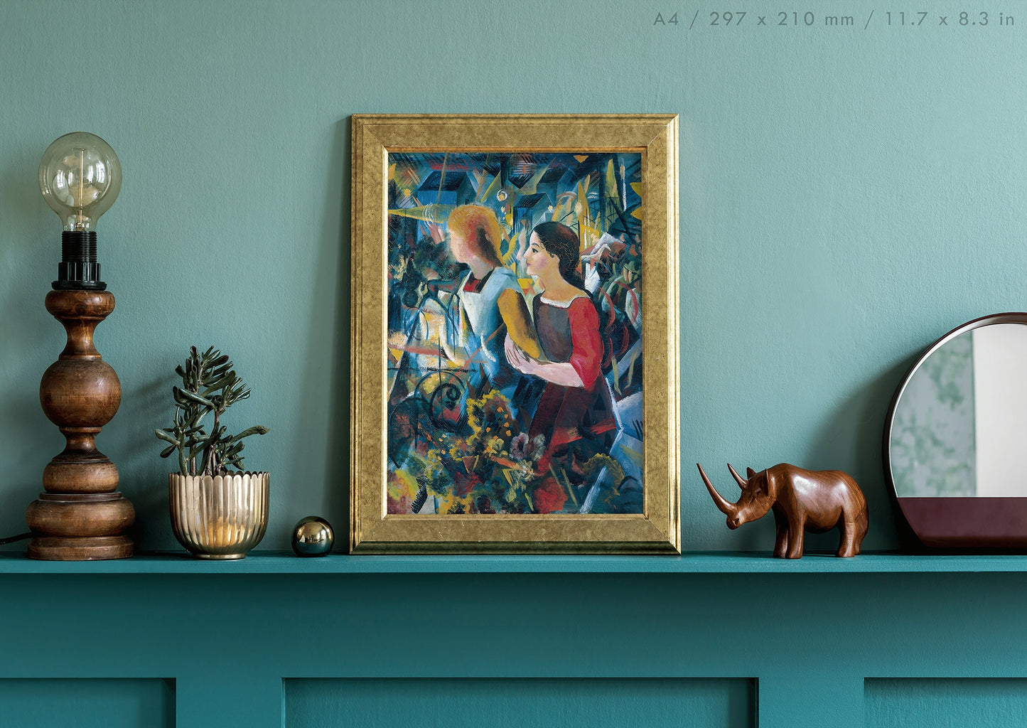 Preview of the art print Two Girls by August Macke, mounted in an A4 size frame