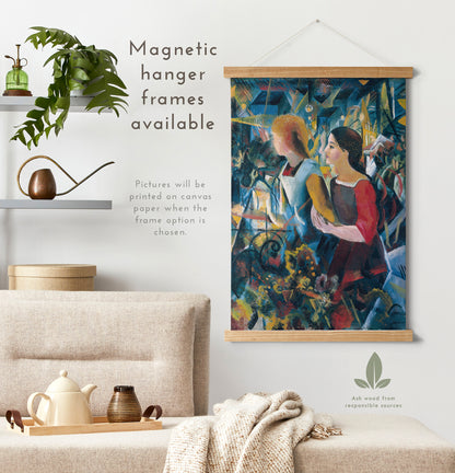 Preview of the art print Two Girls by August Macke, mounted in a magnetic hanger frame