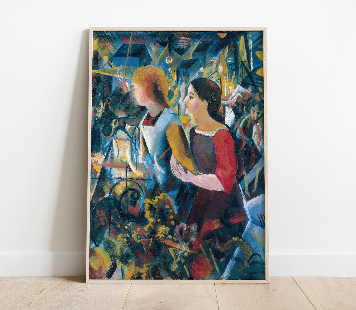 Preview of the art print Two Girls by August Macke, mounted in a poster frame