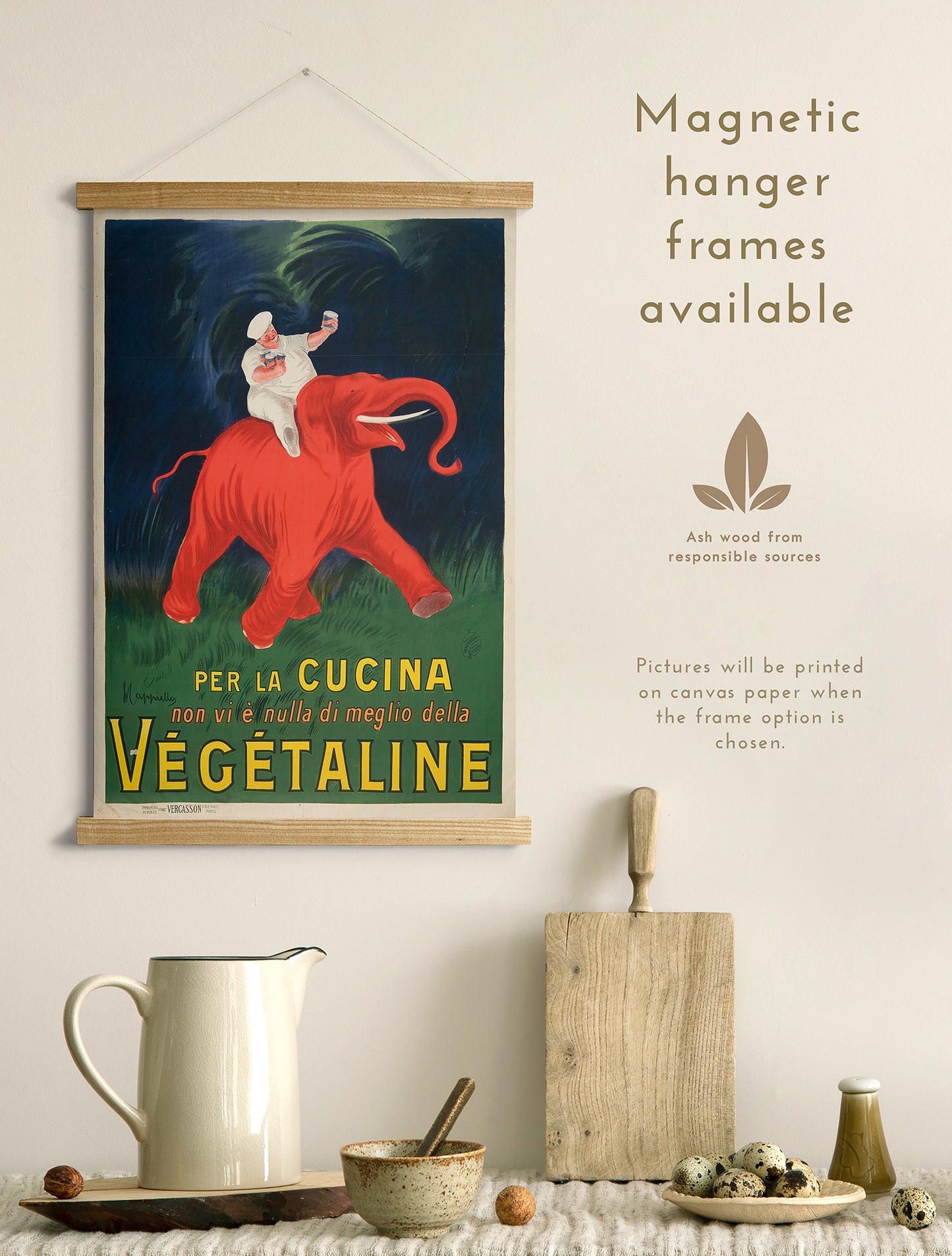 Preview of the Végétaline Poster by Leonetto Cappiello, mounted in a magnetic hanger frame