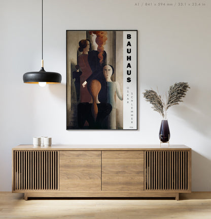 Preview of the art print Women on Stairway by Oskar Schlemmer, mounted in an A2 size frame